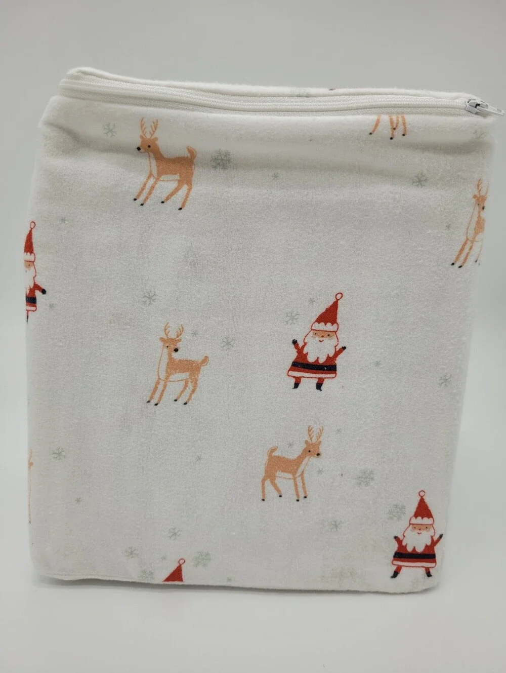 Cuddl Duds Heavyweight Flannel Sheet Set Reindeer Santa Print KING Size NEW